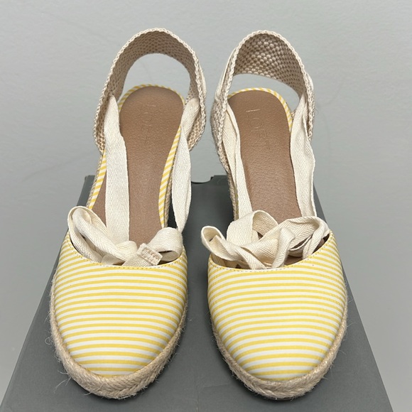Seersucker Espadrille Wedges - Picture 2 of 6